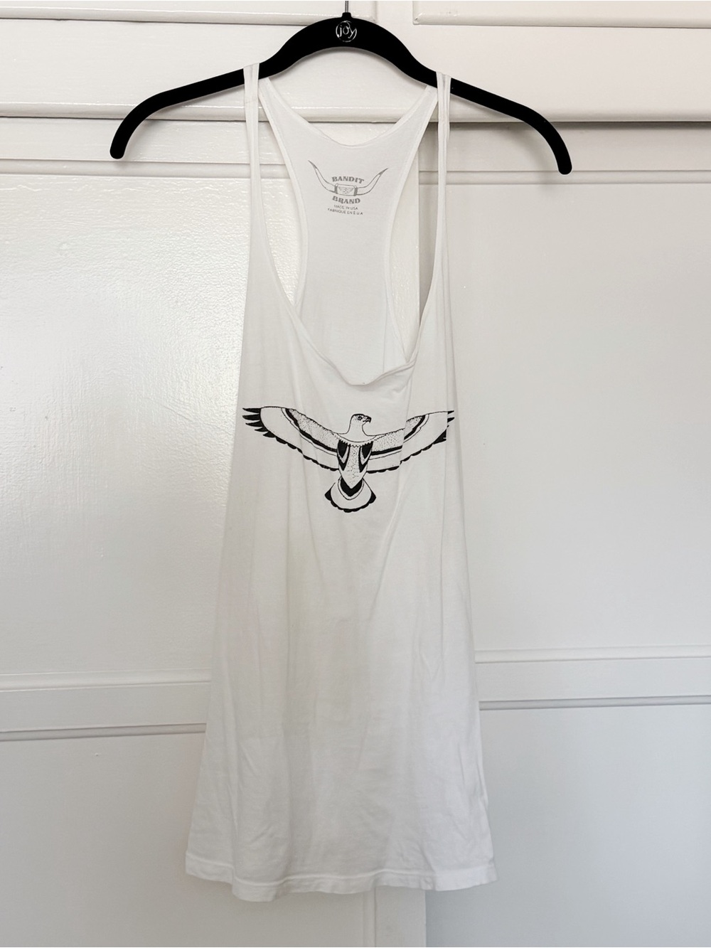 Bandit Brand Tank | White Racerback Tank with Eagle Graphic